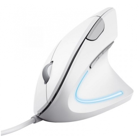 Rato Ergonómico Trust Verto c/ Fio - Branco